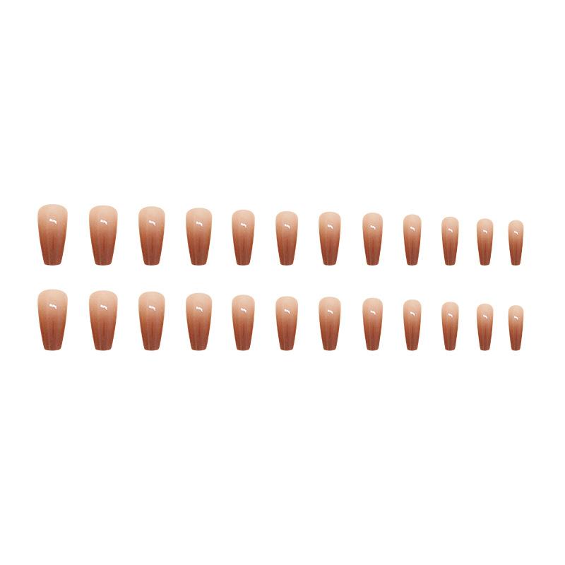 Wear Nail in Autumn and Winter Removable Gradual Change Nail Piece Nail Piece Medium and Long Ballet Nail Nail Patch White Fake Nail