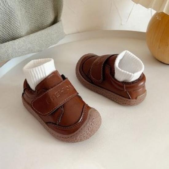 

Детская обувь для ходьбы, новая весенне-осенняя детская обувь, с мягкой подошвой и противоскользящая для малышей 0-1 года, 2 туфли-лоферы Принцесса 17Code темно-коричневого