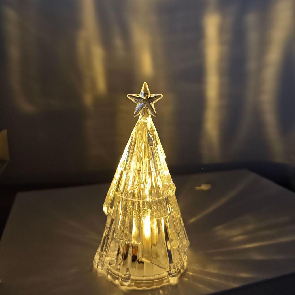 Seven-Color Star Christmas Tree Night Light - Decorative Bedside Table Lamp