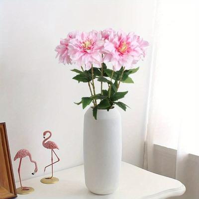 6 Stück 60cm Dahlie Kunstblumen Kunstblumen Seide Dahlienblumen Kunstblumen für Hochzeitsparty Zuhause Innen- und Außendekorationen