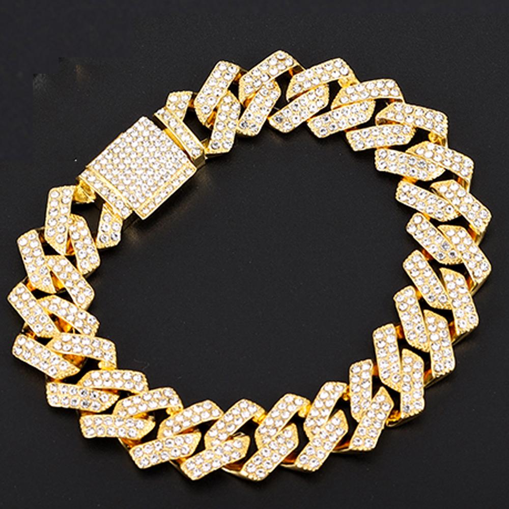 Iced Out red Color Watch Women's Luxury Rhinestone Cuban Chain Bracelet Watches Fashion Wrist Watch Hip Hop Jewelry new Men Gift