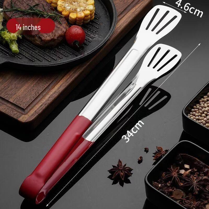 ZISIZ Extra Thick 304 Stainless Steel Food Tongs