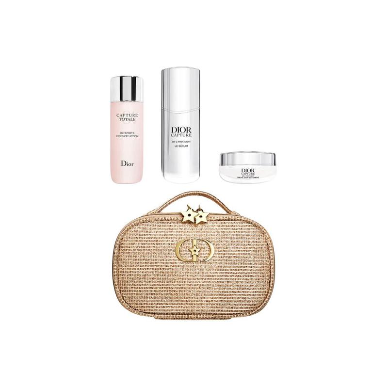 DIOR Bag Three-piece set: Essence Lotion 50ml + Ningshi Jinyan Essence 50ml + Capture Day Cream 15ml золотой