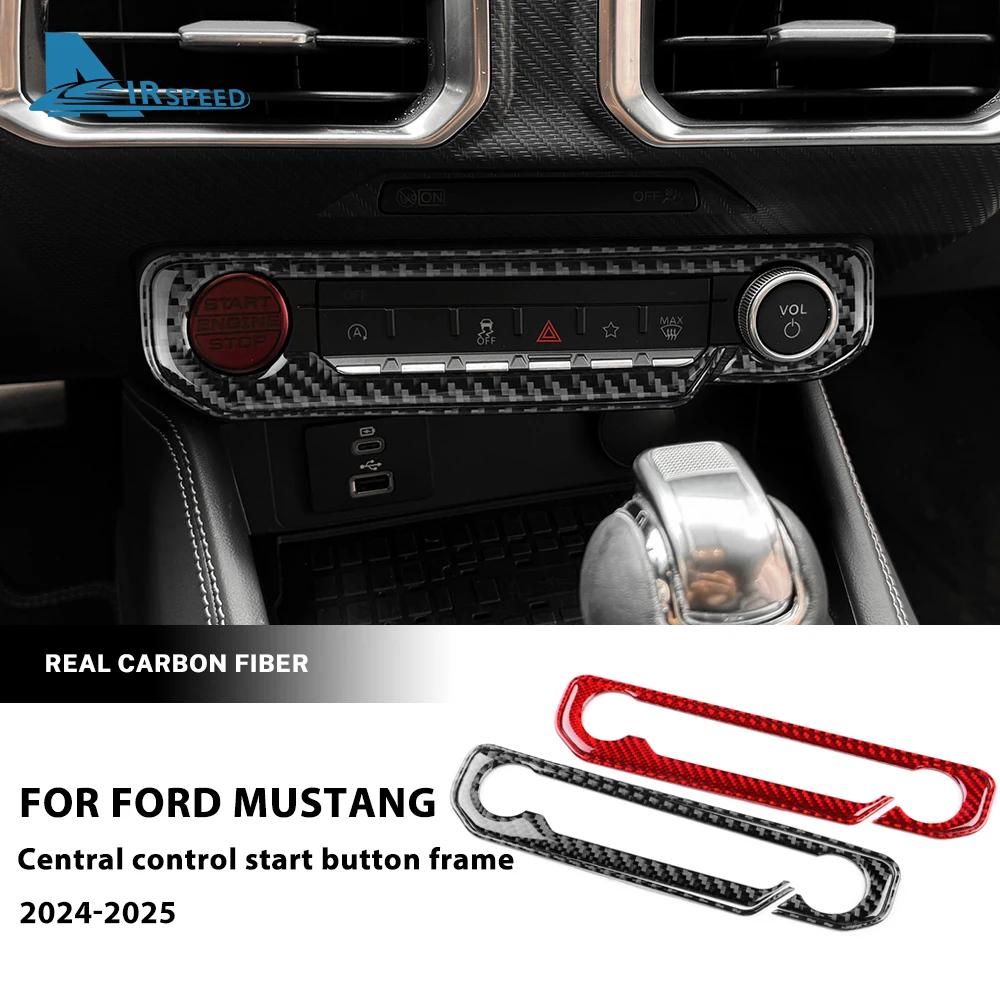 Real Soft Carbon Fiber Sticker For Ford Mustang GT 2024 2025 LHD RHD Car Central Control Star Button Interior Trim Accessories