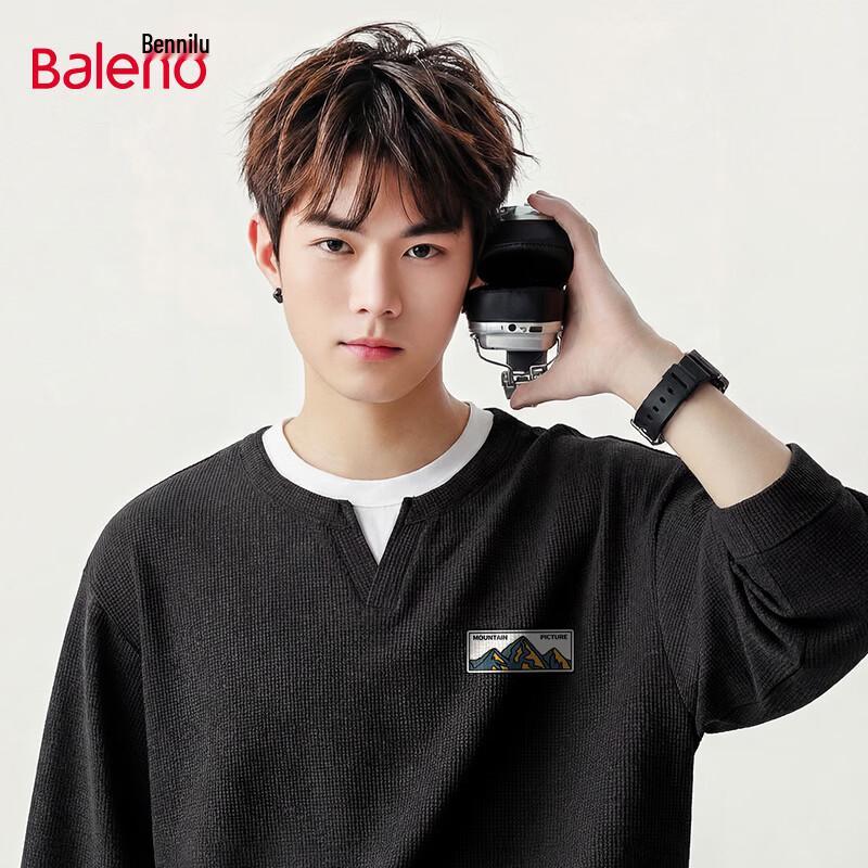 

Baleno Men s Faux Two-Piece Waffle Long Sleeve T-Shirt XL