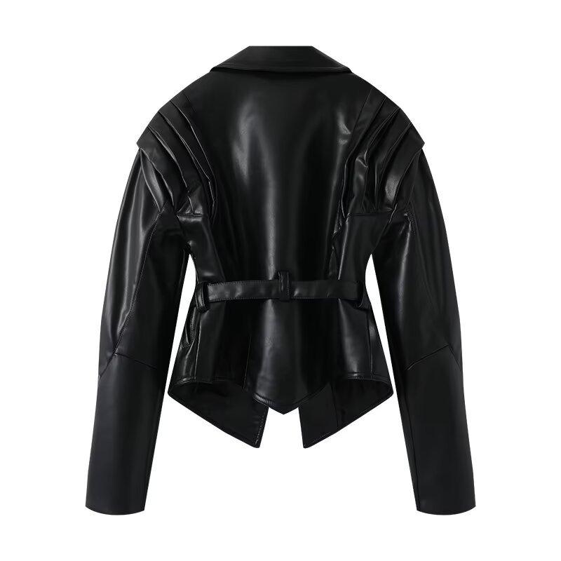 Neue Herbstmodelle, Damenbekleidung, modisches und vielseitiges Design, kurze Wildleder-Langarmjacke