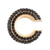 Retro Fashion C-Shaped Bling Ear Clips with Colored Diamonds - Trendy No-Pierce Earrings