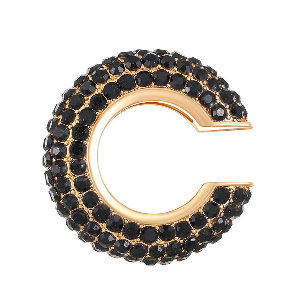 Retro Fashion C-Shaped Bling Ear Clips with Colored Diamonds - Trendy No-Pierce Earrings