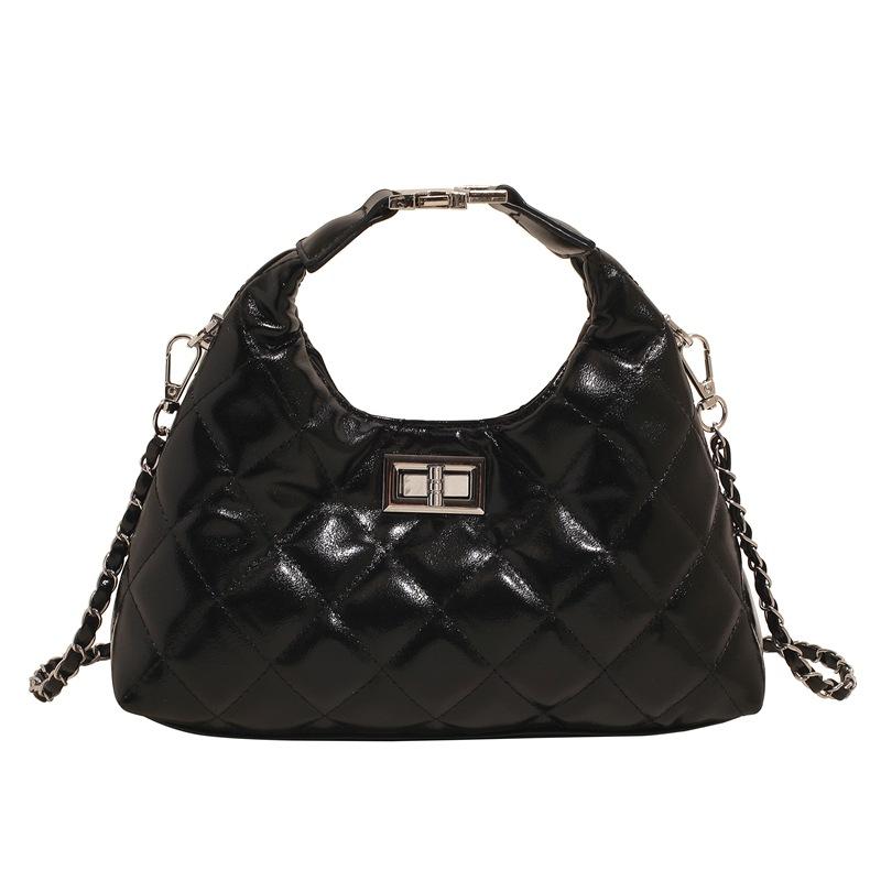 Spring and Summer New Niche Light Luxury Small Fragrant Wind Rhombus Chain Wrist Bag Fashionable Versatile Simple Temperament Messenger Women's Bag