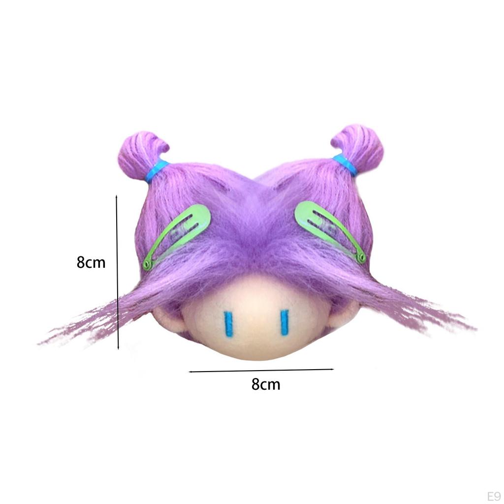 Adorable Doll Head Keychain Plush Toy for Children's Backpack