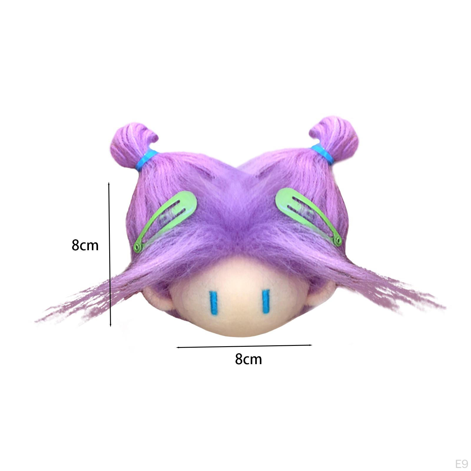 Очаровательная плюшевая игрушка-брелок в виде головы куклы для детского рюкзака фиолетовый — фото 6