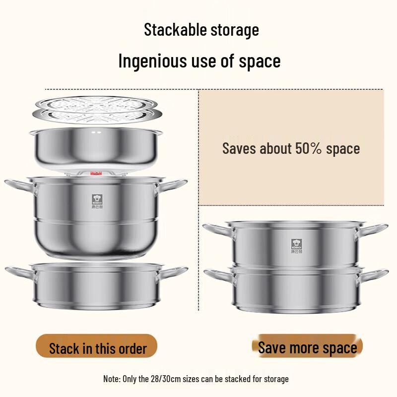 Kobach Stainless Steel 3-Layer Steamer Pot