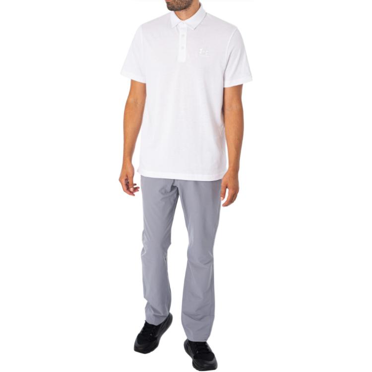 Under Armour Polo Coupe Ample Couleur Unie Homme hauts Blanc 1386608-100
