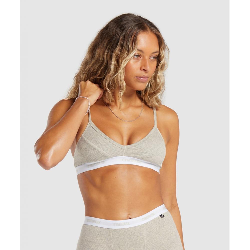 

GYMSHARK Бралетт в рубчик Stone Grey Marl B6A7O GCG0