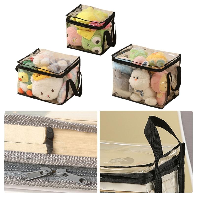 3PCs Durable PVC Toy Organizers Bags Clear Waterproof Storage With Handles For Block Books Board Game