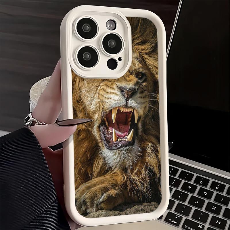 Lion Male Man King Phone Case for iPhone 16 17 Air 16E 15 Pro Max 14 Plus 13 12 Mini Capa Soft Shell Silicone Funda