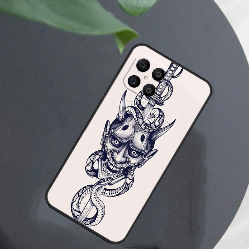 Samurai Oni Mask For Honor Magic 7 Lite 6 8 Case For Honor 200 400 Pro 90 70 50 X8c X8b X9a X9b X9c X9d Win RT