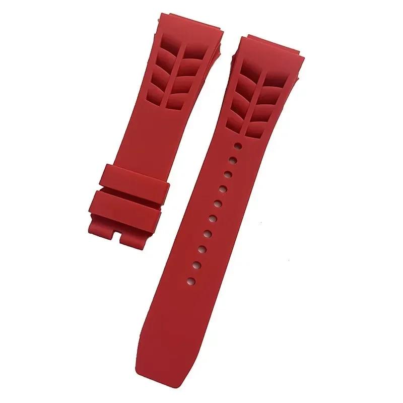 Soft rubber strap For Richard Mille RM53/055/011/050 men's waterproof and sweat proof silicone bracelet 25mm Watch accessories