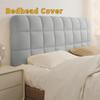 Thickened Bedhead Cover Soft Checkered Headboard Cover Solid Color All-inclusive Bed Back Dust Protector