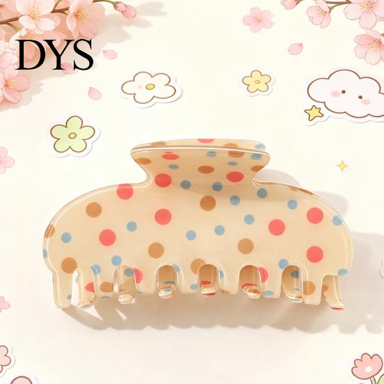 Daily Hair Clips for Thin Thick Colorful Polka Dot Claw Clip Women, Sweet Macaron Style Non-slip Shark Strong Hold Gripper Hair, Lightweight
