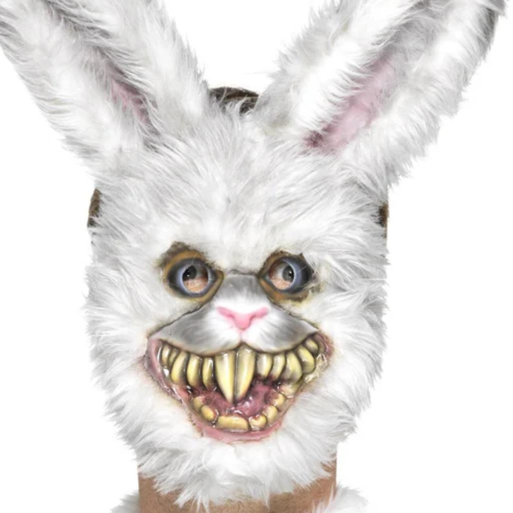 Smiffys Unisex-Maske für Erwachsene, weißes Kaninchen, böse