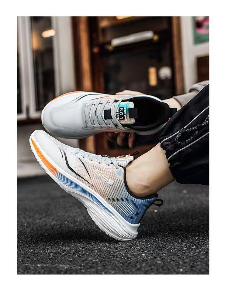Men's Ultra-Light Breathable Ice Silk Running Shoes with EVA Shock Absorption