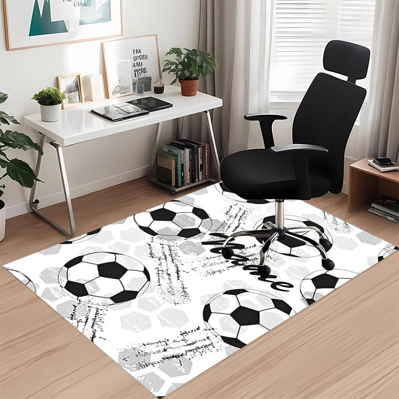 Benutzerdefinierter Fußball-Teppich mit Namen, für Bürostuhl, Wohnzimmer, Schlafzimmer, Küche, Dekor, Geschenke.