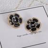 2025 Floral Enamel Pearl Double C Stud Earrings In European & American Style
