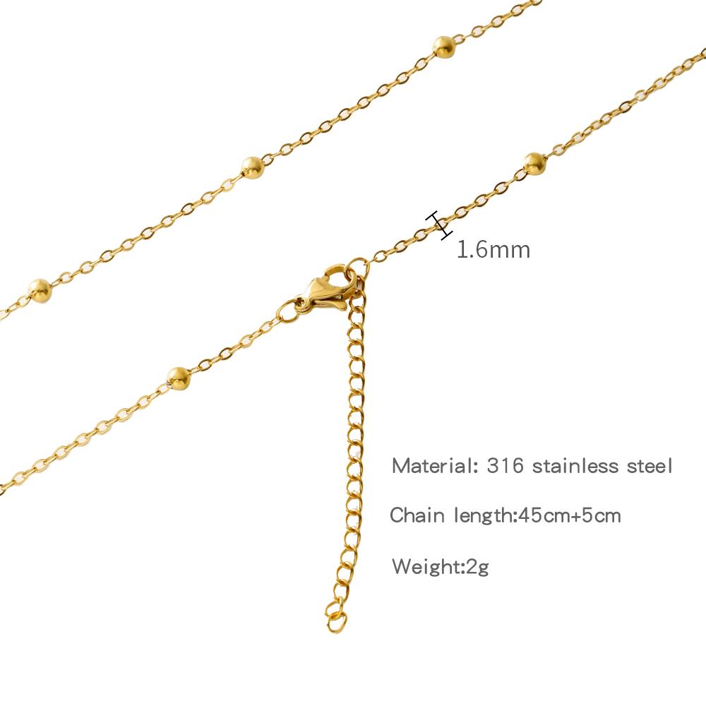 

HIYEE Намисто з нержавіючої сталі у вигляді змії, палиця, намистини у формі O, мотузковий ланцюжок, золотого кольору, для жінок, ювелірний подарунок, аксесуари для DIY as the picture-