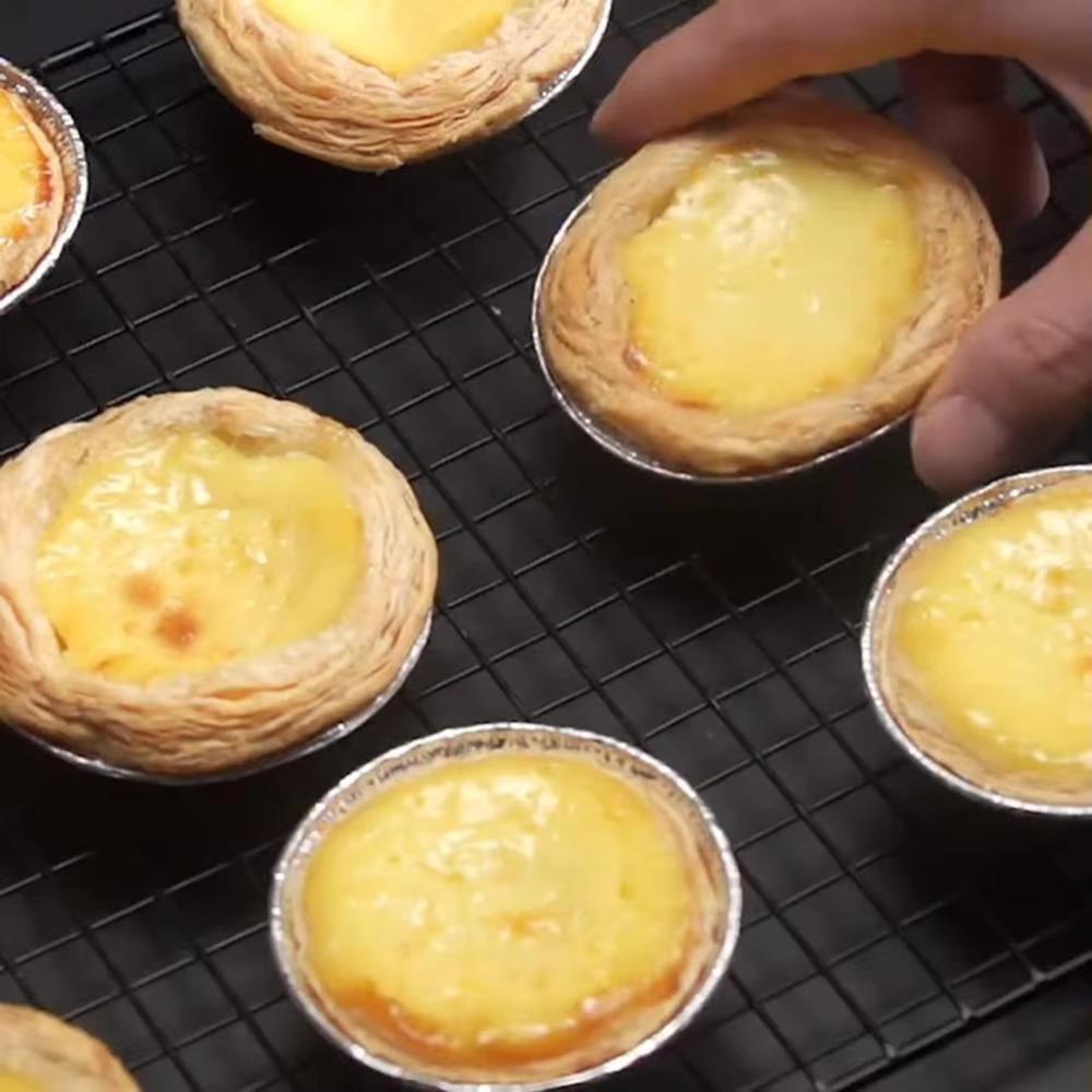 100Pcs Round Tart Pan Disposable Pie Tin Cake Mold Shell Egg Tart Mould  Baking Cup