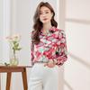 Troloman Women's Floral Print Long-Sleeve Shirt