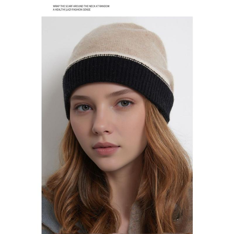 Women S Warm Fleece Lined Ear Protection Knit Beanie Hat For Autumn Winter