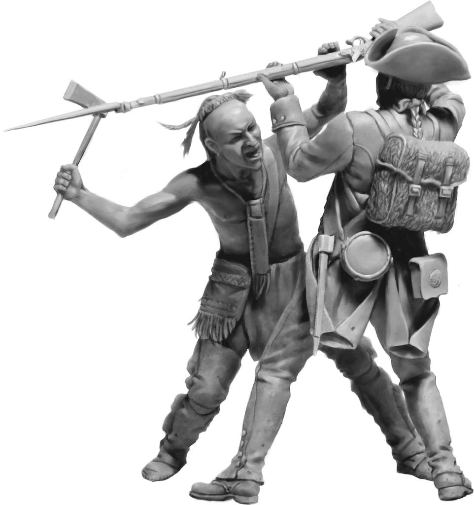 Master Box 1/35 Scale Indian Series No. 7 Mohawk and British Soldiers, 18th Century, 4-Piece Plastic Model Kit (MB35236)