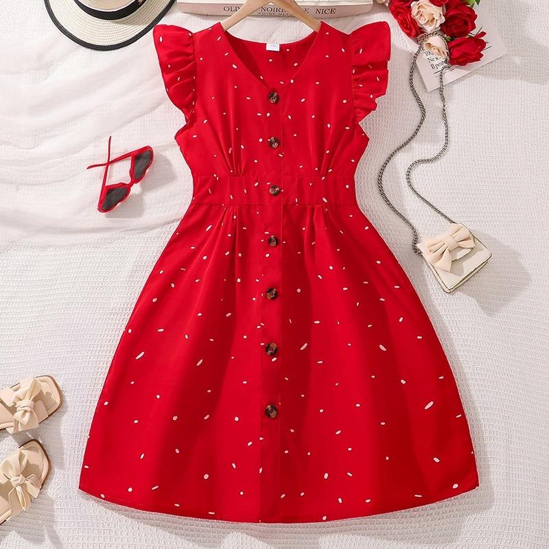 Girl Sleeveless Dress Children Kid Casual Summer Beach Sundress Princess Dresses Clothes