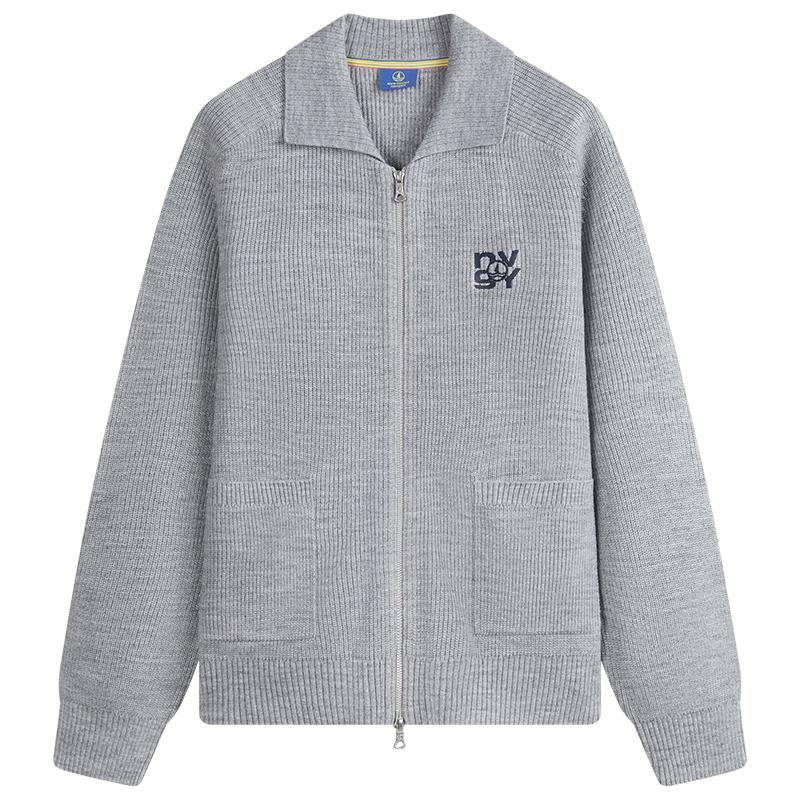 NVG YOUNG Men's Lapel Zipper Knitted Cardigan