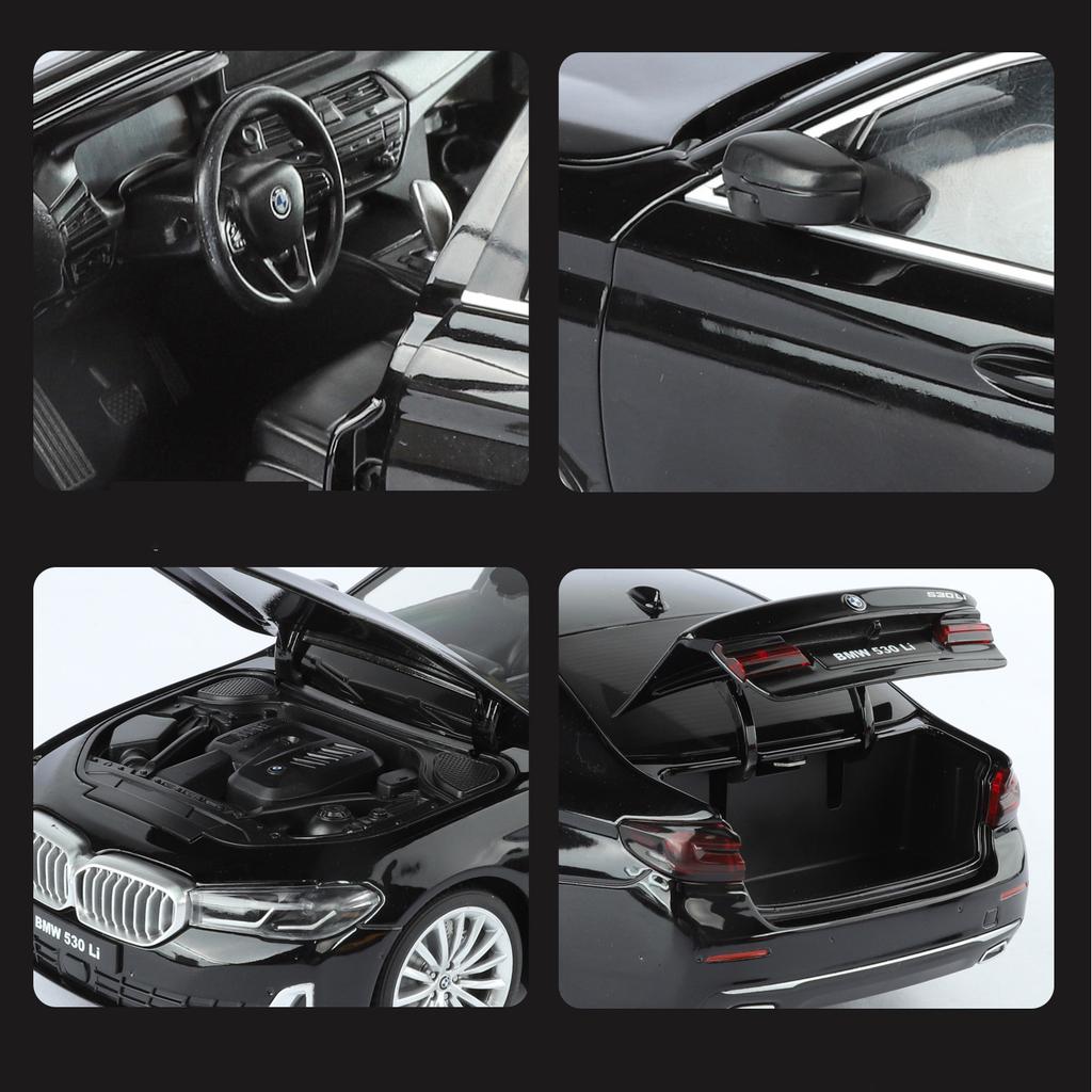 1/18 BMW 530 Li Alloy Miniature Car Model Diecast Metal Static Scale Model Car Collection Children Birthday Toy Car Vehicles