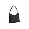 Coach Laurel 31 Logo Reißverschluss Kieselsteinleder Tragetasche Crossbody Umhängetasche Große Damen Taschen Gold Schwarz CR148-IMBLK