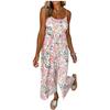 2024 Summer European & American Suspender Jumpsuit with Printed Loose Trousers