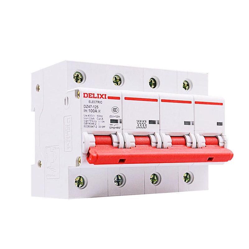 Delixi DZ47-125 380V 3-Phase 4-Wire High Power 4P MCB Circuit Breaker