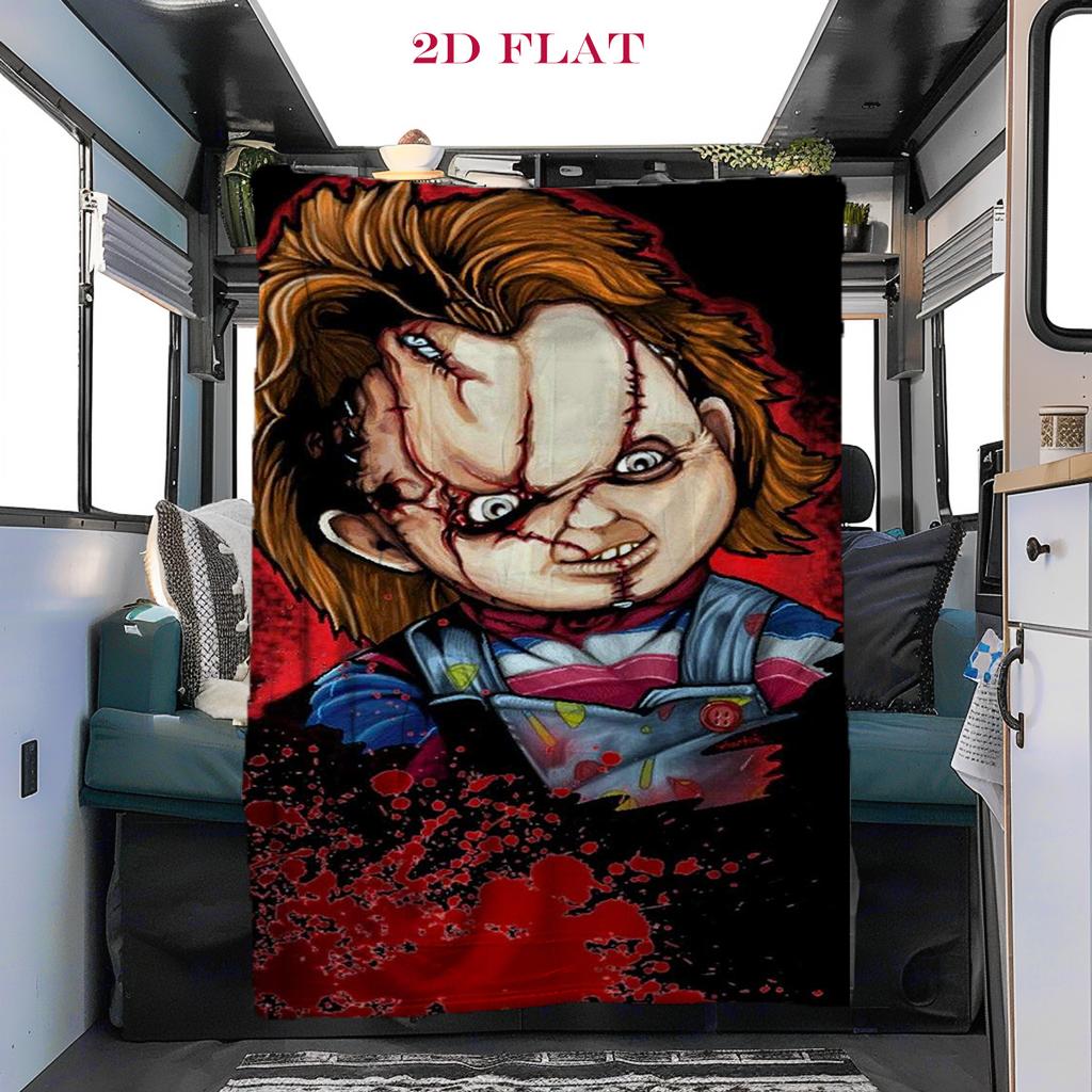 Chucky's Deadly Charm blanket Camping trip Soft and comfortable bedroom Machine washable Christmas gifts