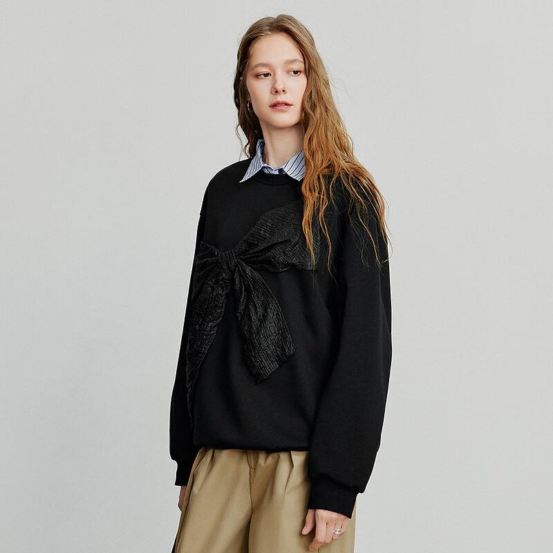 Women's Air Cotton Loose Sweatshirt with 3D Bow