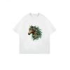 Oversized T Shirt Black Horse Floral Pattern Print Casual Wear For Women Streetwear Fashion Summer Outfit