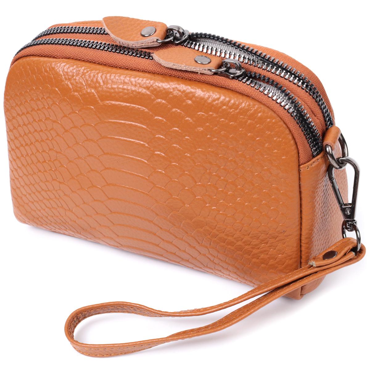 

Невелика сумка для жінок на два відділення з натуральної шкіри VINTAGE Bag 22800 Рудий