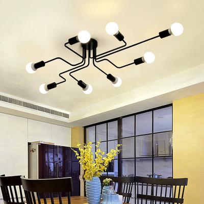 4/6/8 Heads Retro Industrial Loft Wrought Iron Ceiling Light Nordic Pipe Lamp Home Decor Kitchen Restaurant Cafe Bar Dinning
