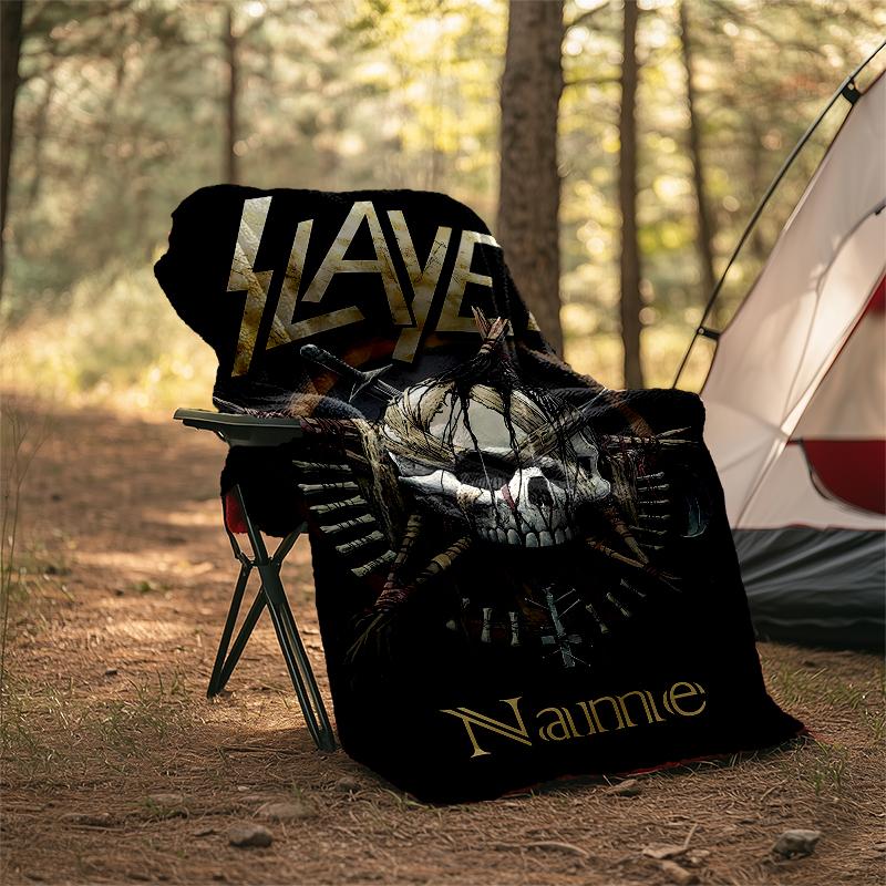 Personalized Custom Name Blanket - Slayer Logo Print Design,Blanket for Sofa,Bed,Travel,Camping - Soft and Warm, Great Gift
