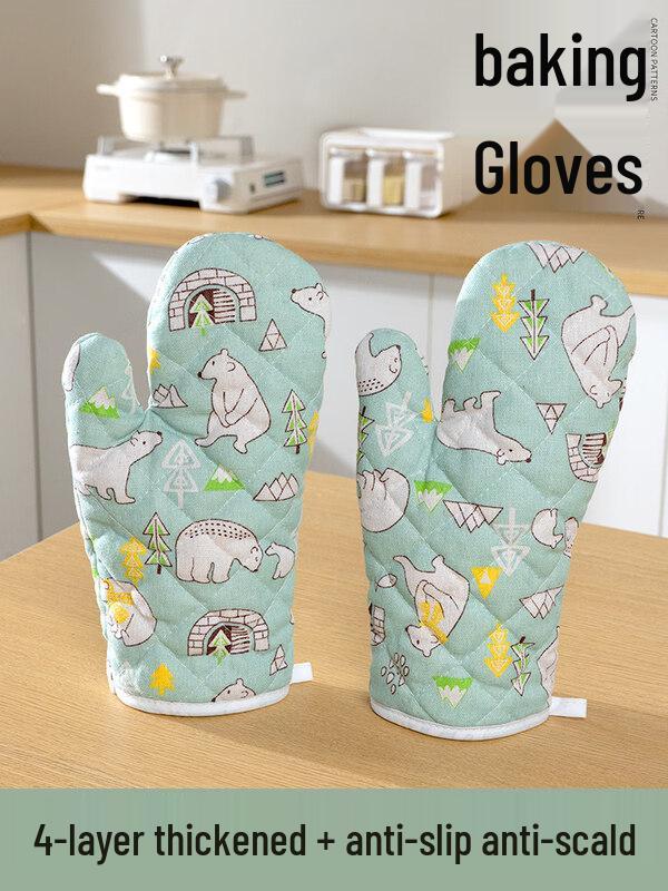 ZISIZ Extended Heat Resistant Kitchen Oven Mitt