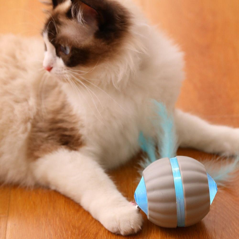 Soft Light Automatic Rolling Ball 2 Tails Smart Cat Teasing Balls  Interactive Play