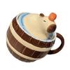 Ceramic Mug Cute Capybara Water Bucket Shape Cup Porcelain Coffee Cups Dringking Cup with Handle & Lid Christmas Gift
