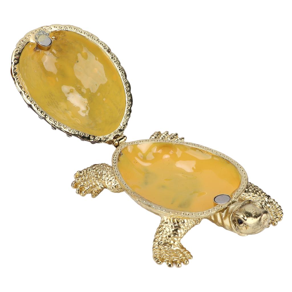 Turtle Trinket Box Turtle Band Jewelry Trinket Box with Painted Electroplated Rhinestone for Earrings Necklace Storage