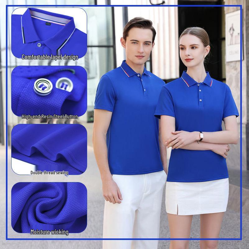 New Men's Summer Silk Cotton Polo Shirt - Custom Printed Lapel Short Sleeve Tee